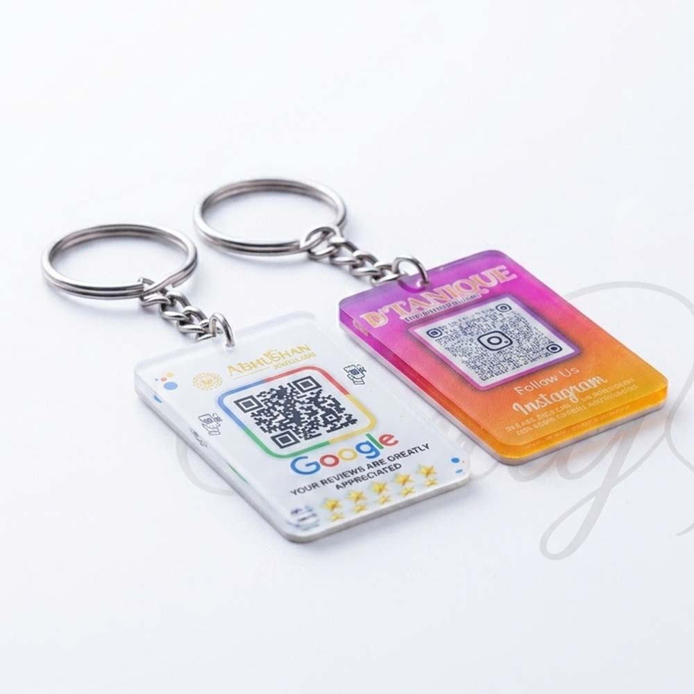 Social Media Theme Keychain-Keychains-Qr Print-QrPrint