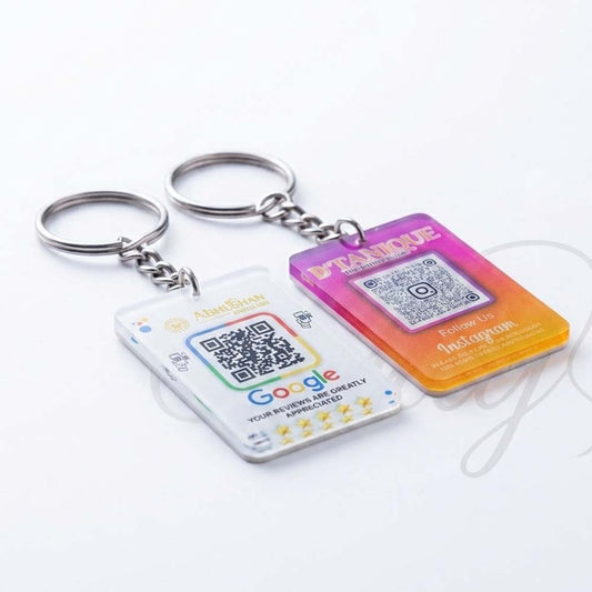 Social Media Theme Keychain-Keychains-Qr Print-QrPrint