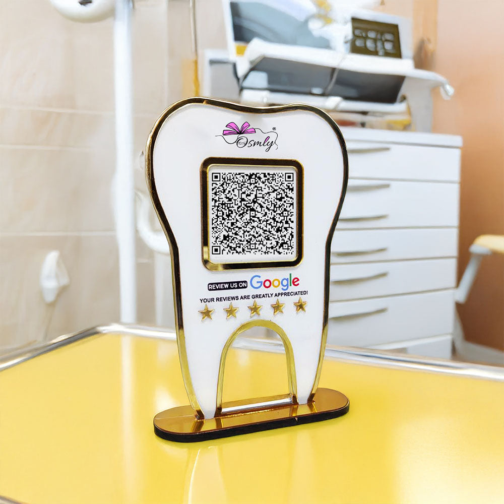 Tooth Shape Dentist QR Stand