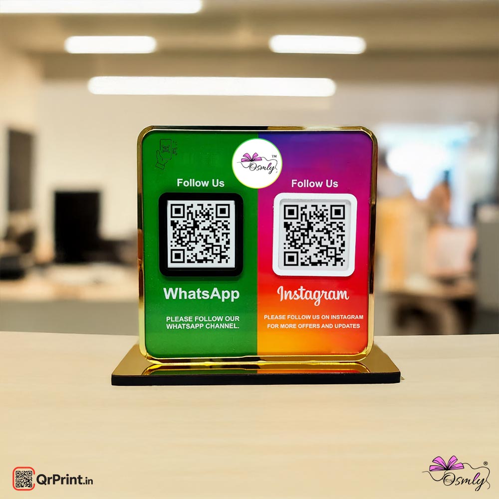 Acrylic WhatsApp Instagram Qr Stand - Qr Print