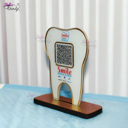 Tooth Shape UPI QR Stand-QR Code Stand-Qr Print-QrPrint