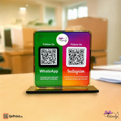 Acrylic WhatsApp Instagram Qr Stand - Qr Print