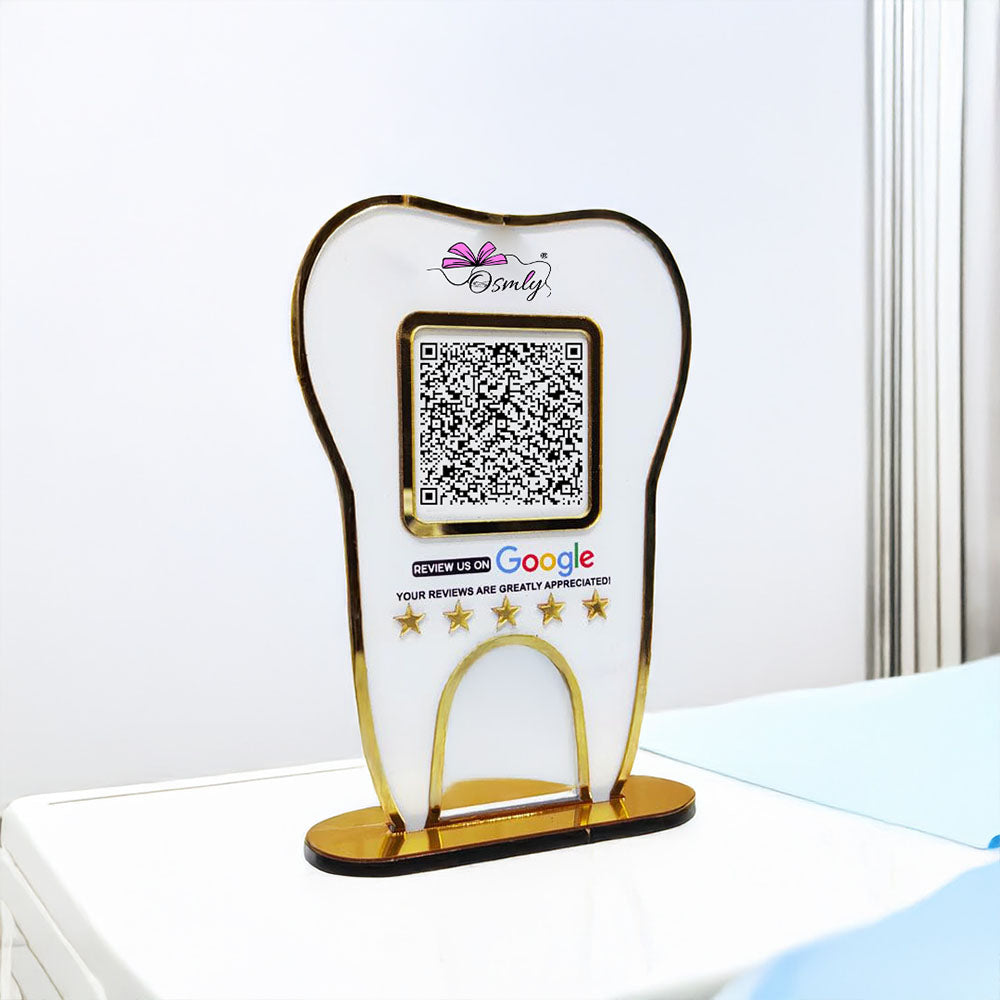 Tooth Shape Dentist QR Stand