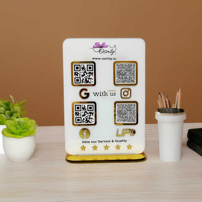 Acrylic Four QR Review Stand