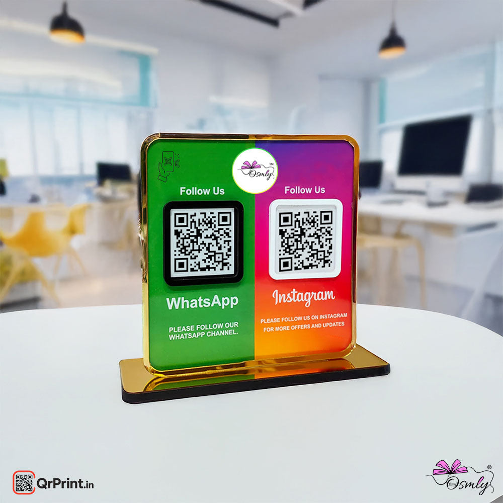 Acrylic WhatsApp Instagram Qr Stand - Qr Print