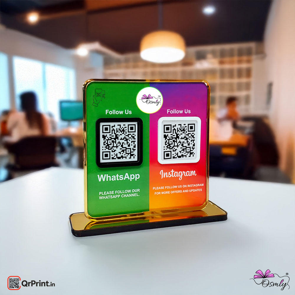 Acrylic WhatsApp Instagram Qr Stand - Qr Print