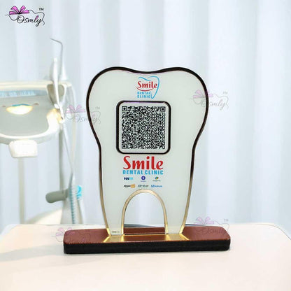 Tooth Shape UPI QR Stand-QR Code Stand-Qr Print-QrPrint