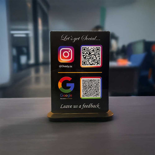 Black Instagram Google QR Stand