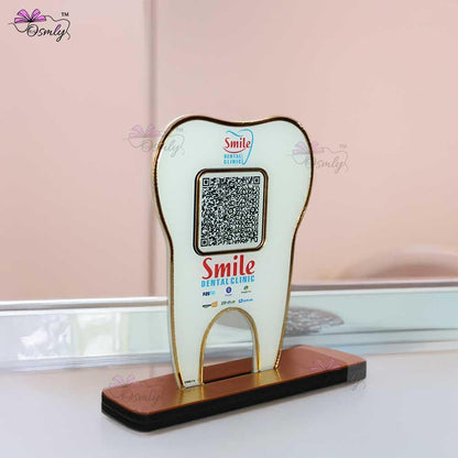 Tooth Shape UPI QR Stand-QR Code Stand-Qr Print-QrPrint