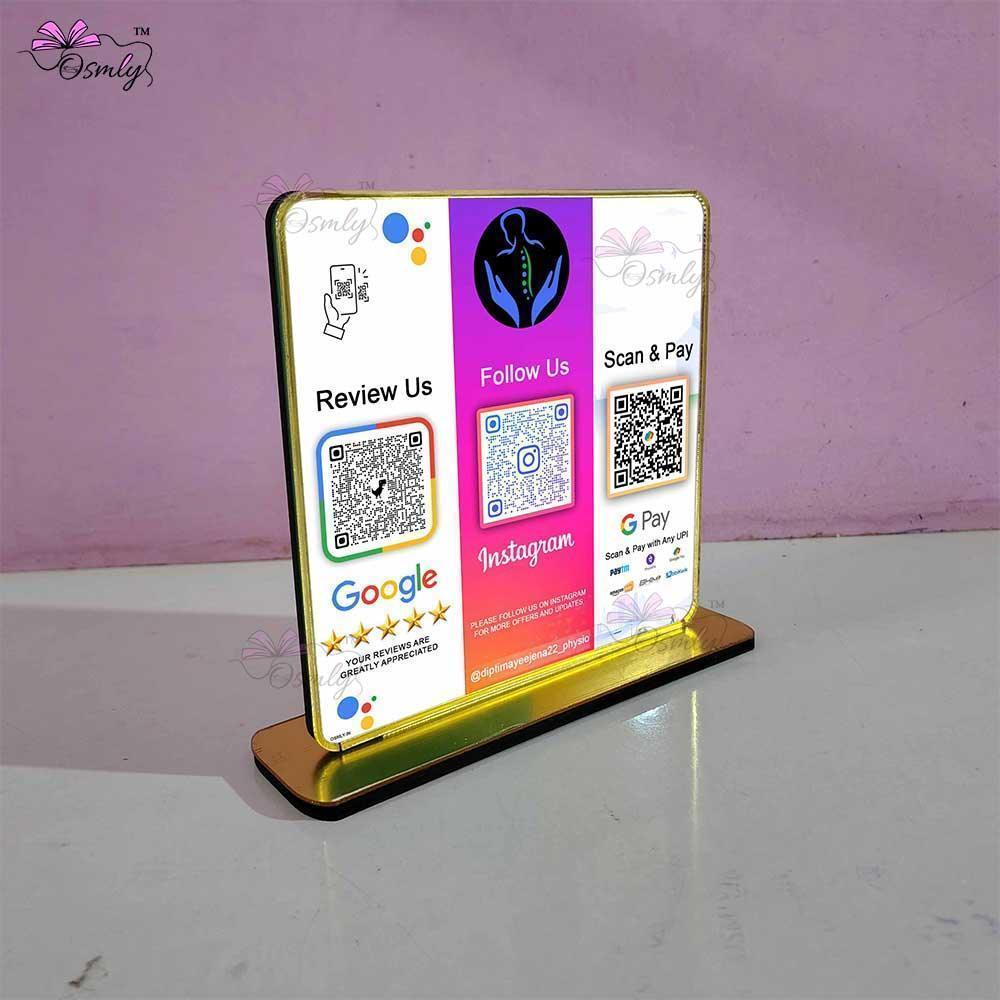 Google Instagram Gpay QR-QR Code Stand-Qr Print-QrPrint