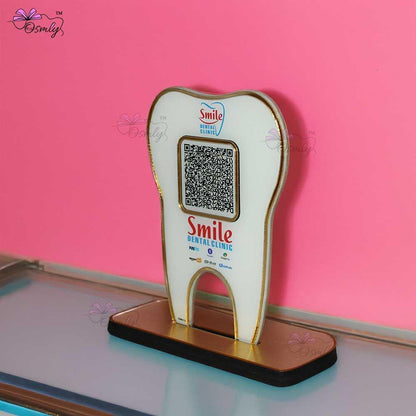 Tooth Shape UPI QR Stand-QR Code Stand-Qr Print-QrPrint