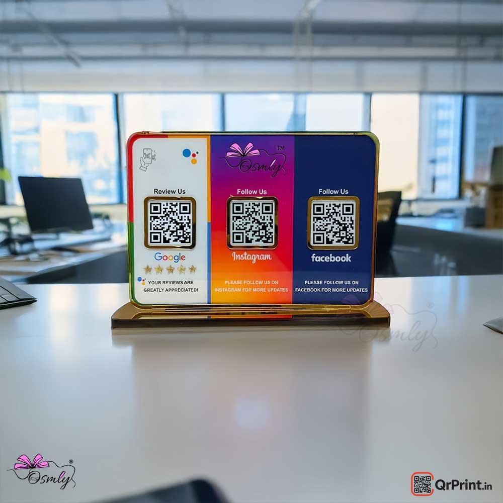 3 in 1 Soecial Media QR Stand - OSMLY
