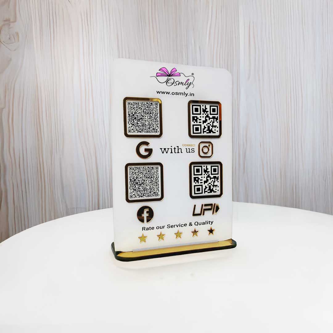 Acrylic Four QR Review Stand