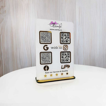 Acrylic Four QR Review Stand