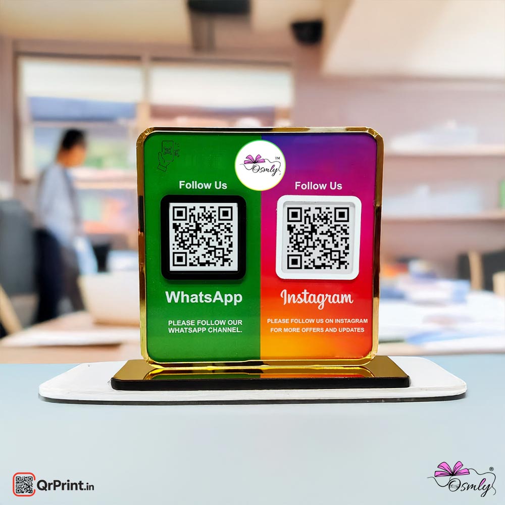 Acrylic WhatsApp Instagram Qr Stand - Qr Print