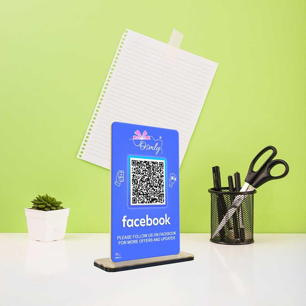 NFC Enabled Facebook QR Stand-QR Code Stand-Qr Print-QrPrint