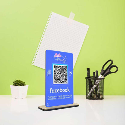 NFC Enabled Facebook QR Stand-QR Code Stand-Qr Print-QrPrint