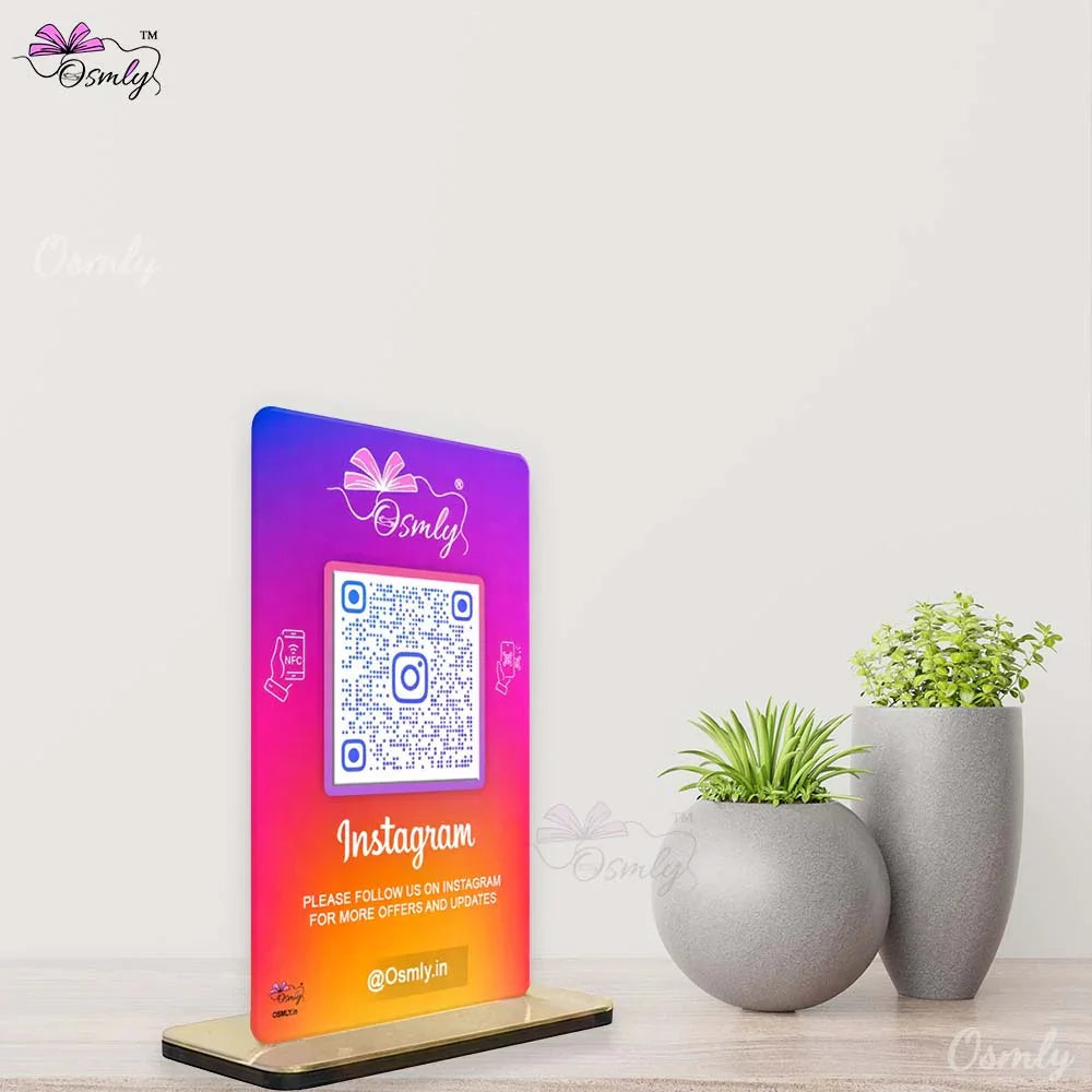 NFC Enabled Instagram QR Stand-QR Code Stand-Qr Print-QrPrint