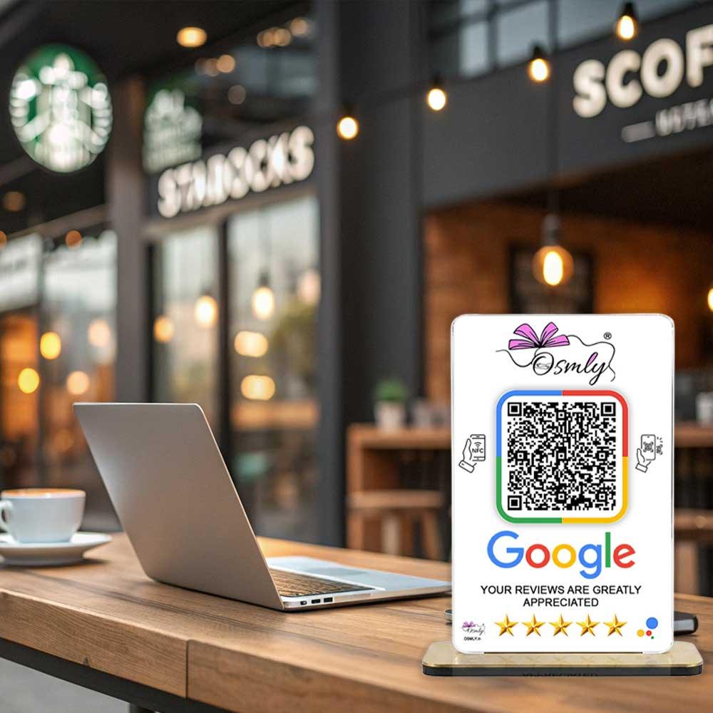 NFC Google Review QR Stand-QR Code Stand-Qr Print-QrPrint