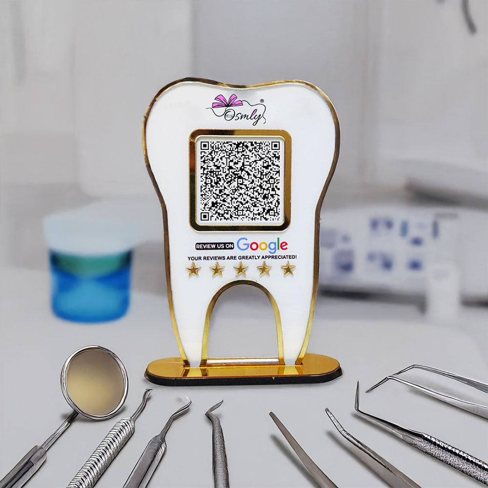 Tooth Shape Dentist QR Stand