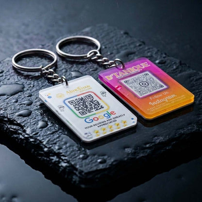 Social Media Theme Keychain-Keychains-Qr Print-QrPrint