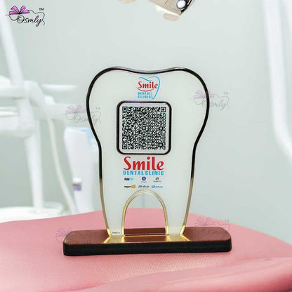Tooth Shape UPI QR Stand-QR Code Stand-Qr Print-QrPrint