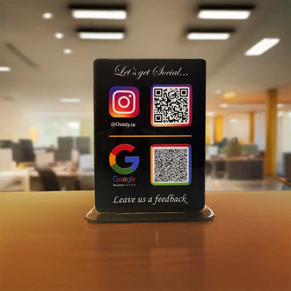 Black Instagram Google QR Stand