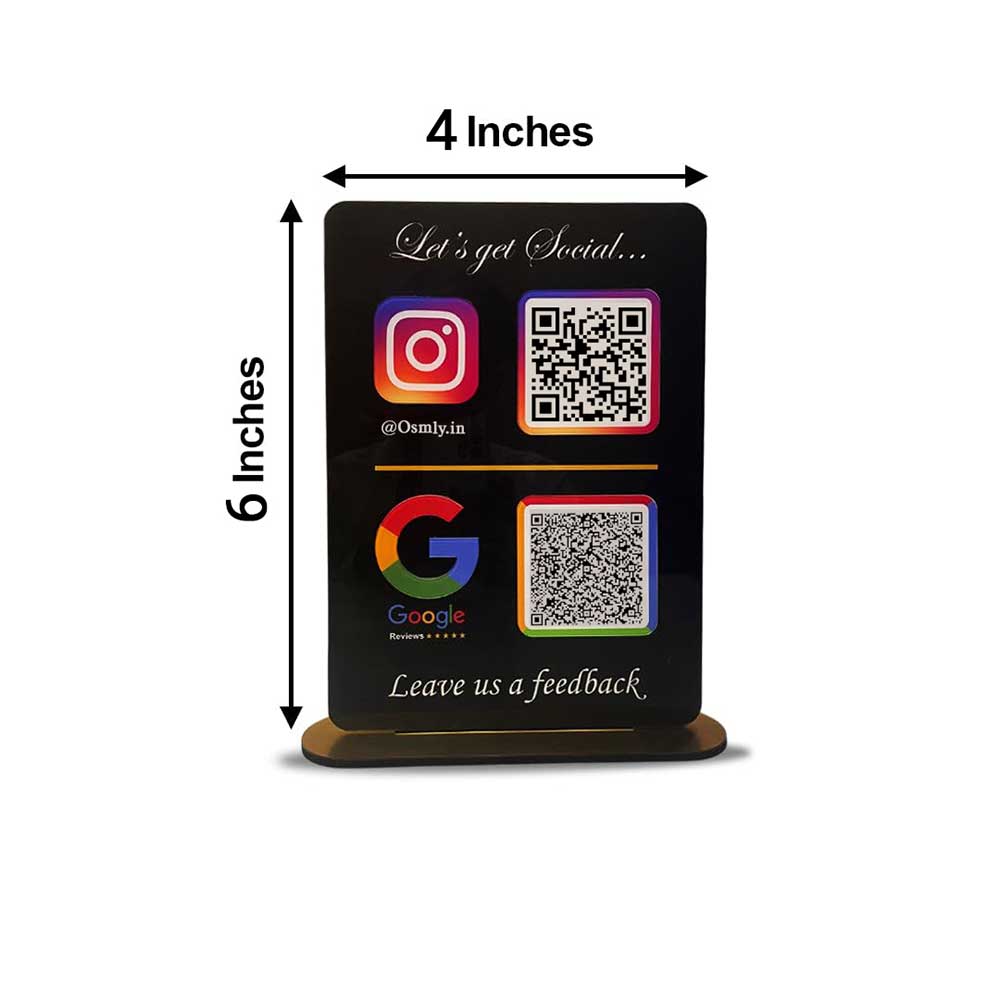 Black Instagram Google QR Stand