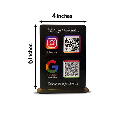 Black Instagram Google QR Stand