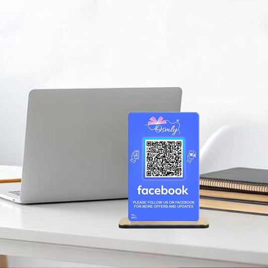 NFC Enabled Facebook QR Stand-QR Code Stand-Qr Print-QrPrint