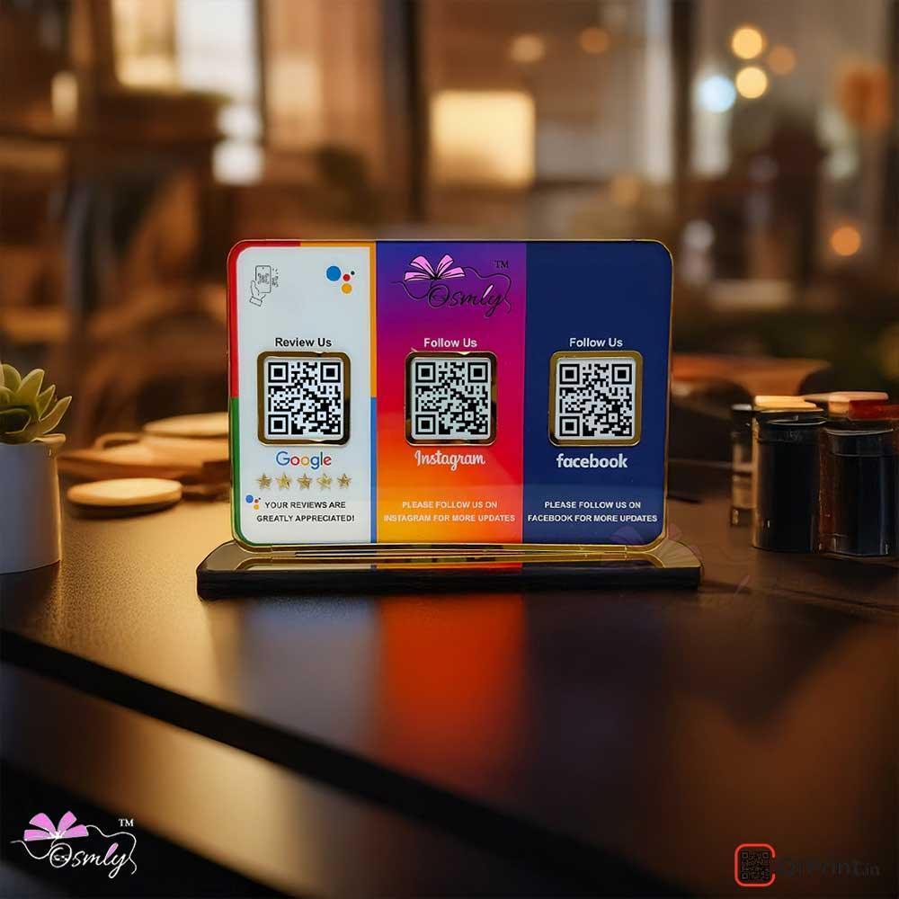 3 in 1 Soecial Media QR Stand - OSMLY