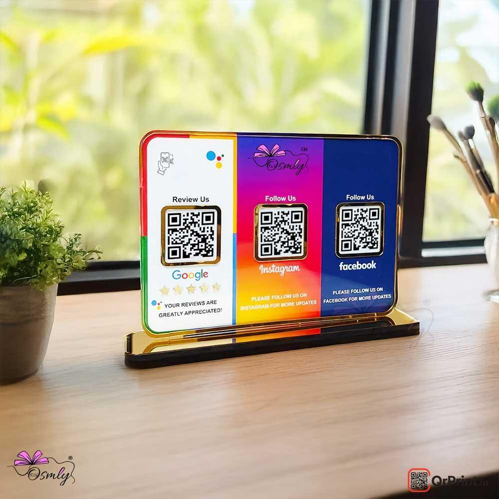 3 in 1 Soecial Media QR Stand - OSMLY