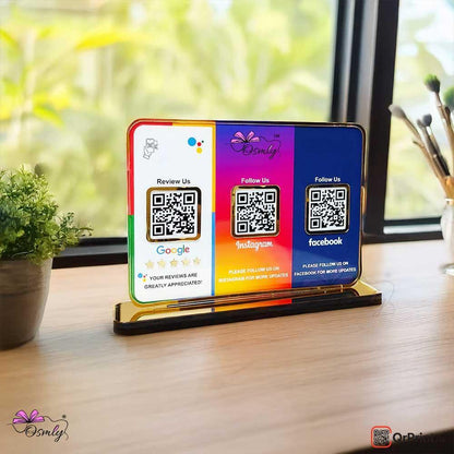 3 in 1 Soecial Media QR Stand - OSMLY