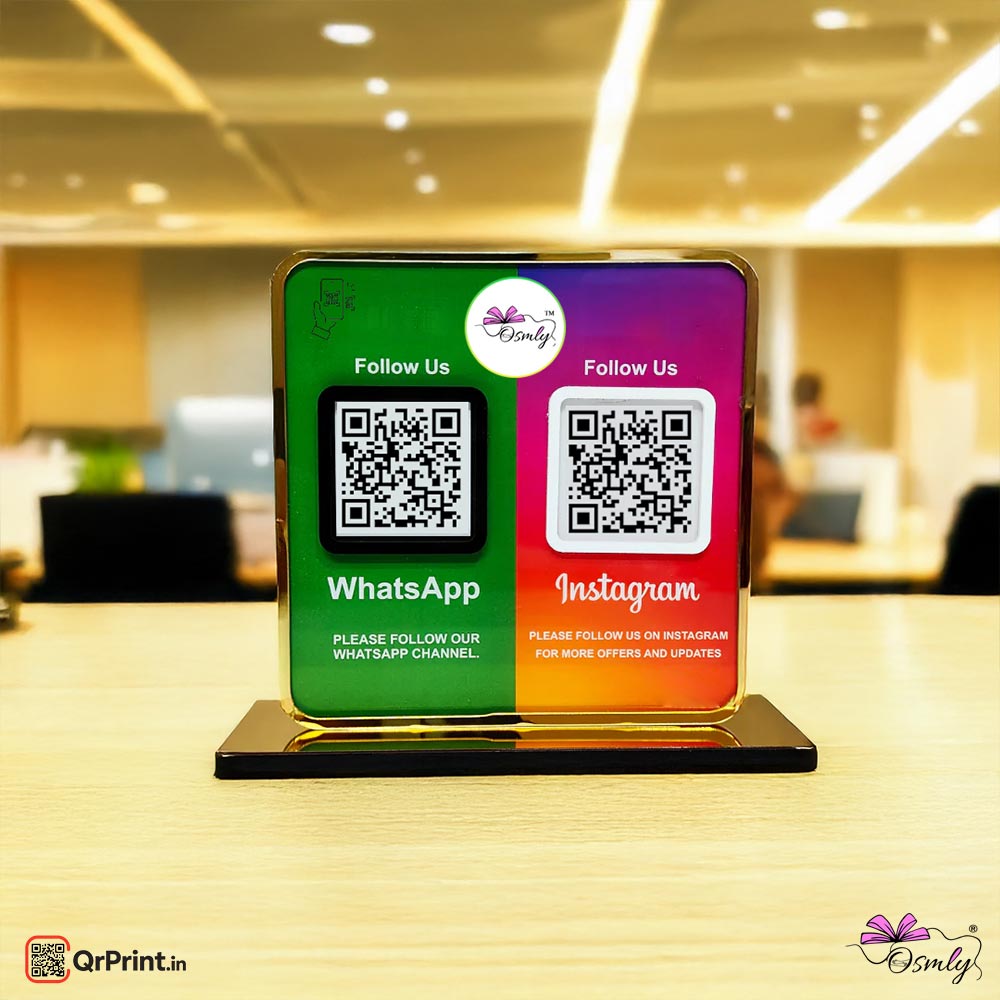 Acrylic WhatsApp Instagram Qr Stand - Qr Print