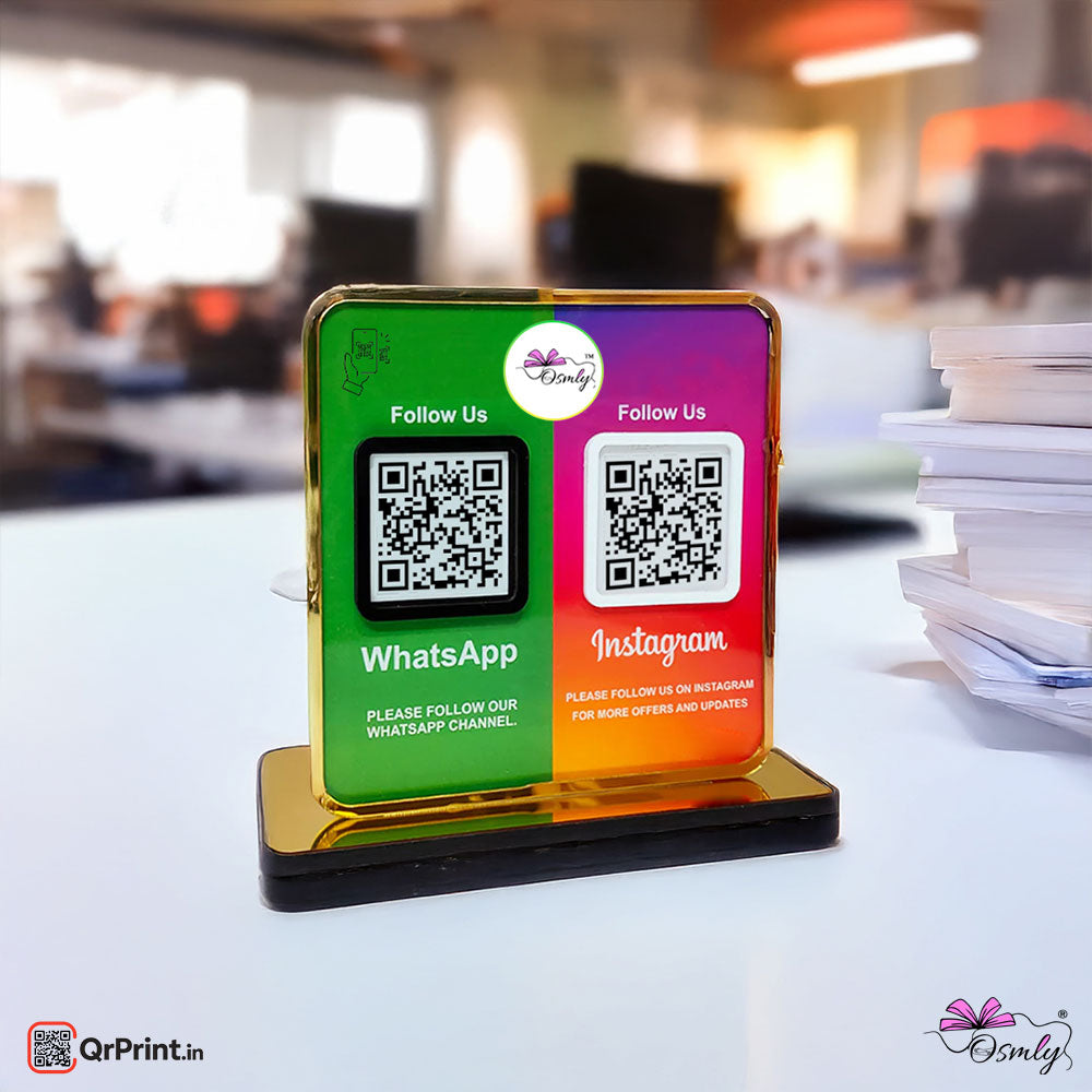 Acrylic WhatsApp Instagram Qr Stand - Qr Print