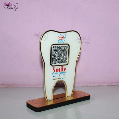 Tooth Shape UPI QR Stand-QR Code Stand-Qr Print-QrPrint